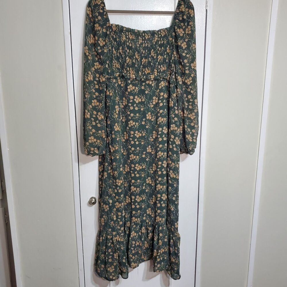 ChicoSoul Floral Maxi Dress With a Square Neckline Long Sleeves Sz 2X SKU#A-133 - Picture 13 of 16